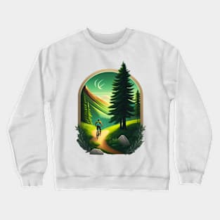 mountain bike forest trail Crewneck Sweatshirt